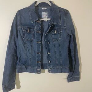 Old Navy Classic Stretch‎ Button Front Denim Jean Jacket Size Medium EUC Preppy